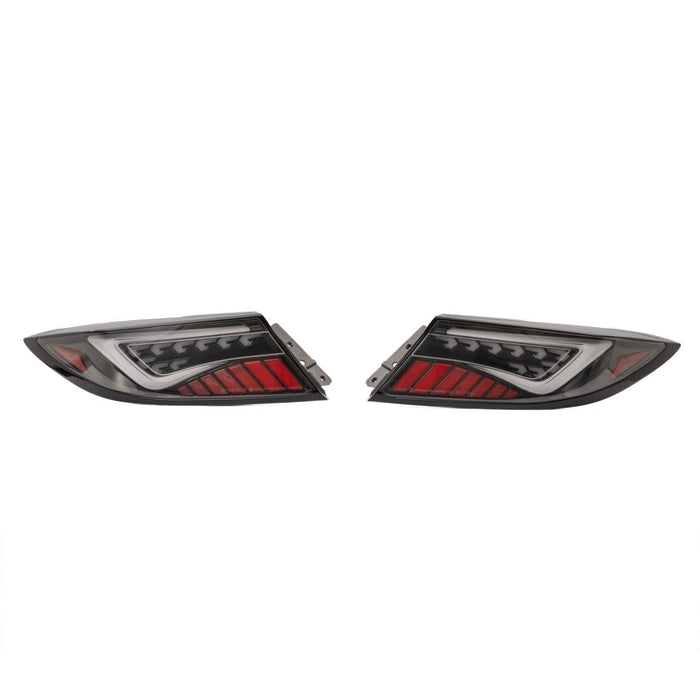 Molded Innovations EVO+ Style Sequential LED Tail Lights Clear Lens w/ Black Base & White Bar 2022-2026 BRZ / 2022-2026 GR86 - MI-SB2003-CBCCR - Subimods.com
