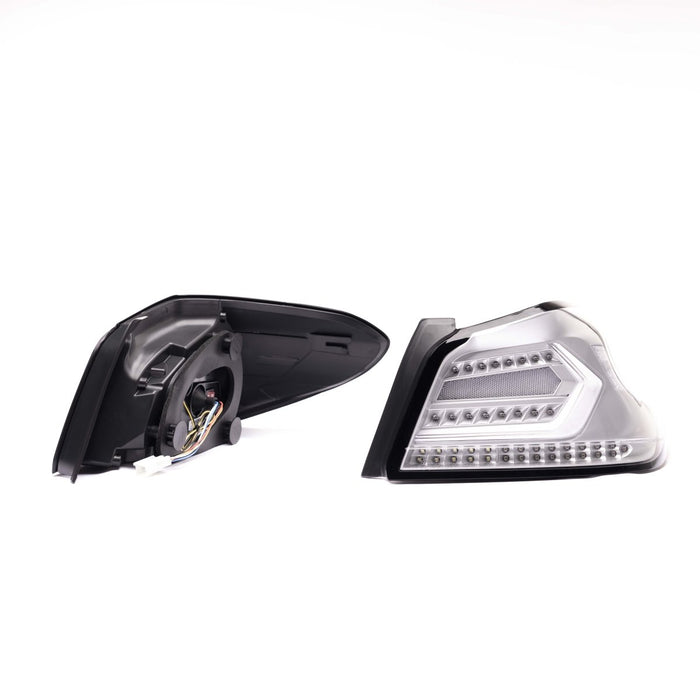 Molded Innovations EVO+ Style Sequential LED Tail Lights Clear Lens w/ Silver Base & White Bar 2015 - 2021 WRX / 2015 - 2021 STI - SB2002-U-CSC - Subimods.com