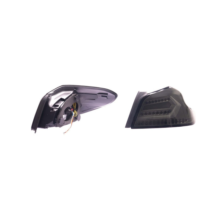 Molded Innovations EVO+ Style Sequential LED Tail Lights Smoked Lens w/ Silver Base & White Bar 2015 - 2021 WRX / 2015 - 2021 STI - SB2002-U-SSC - Subimods.com