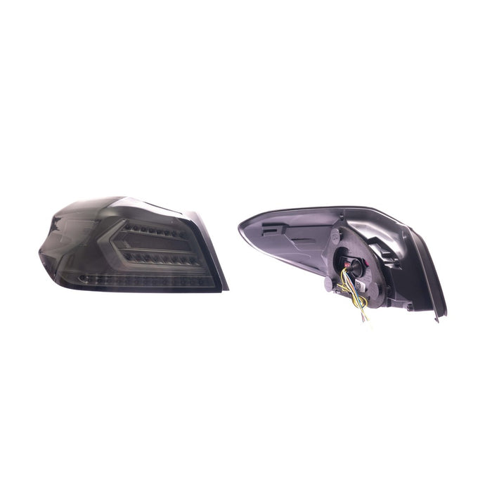 Molded Innovations EVO+ Style Sequential LED Tail Lights Smoked Lens w/ Silver Base & White Bar 2015 - 2021 WRX / 2015 - 2021 STI - SB2002-U-SSC - Subimods.com