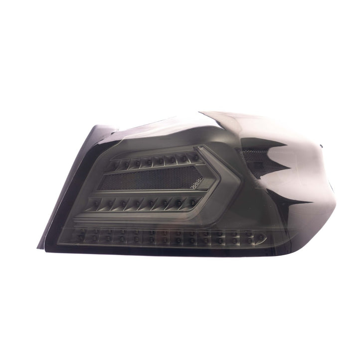 Molded Innovations EVO+ Style Sequential LED Tail Lights Smoked Lens w/ Silver Base & White Bar 2015 - 2021 WRX / 2015 - 2021 STI - SB2002-U-SSC - Subimods.com