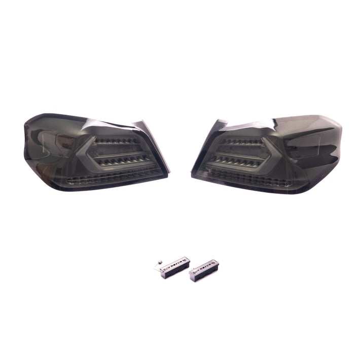 Molded Innovations EVO+ Style Sequential LED Tail Lights Smoked Lens w/ Silver Base & White Bar 2015 - 2021 WRX / 2015 - 2021 STI - SB2002-U-SSC - Subimods.com