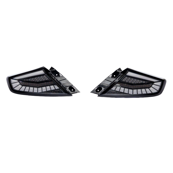 Molded Innovations EvoGlow Series DynamicLume LED Tail Lights Clear Lens w/ Black Base & White Bar 2022-2026 WRX - 24SB-WRTL-V1-B1 - Subimods.com