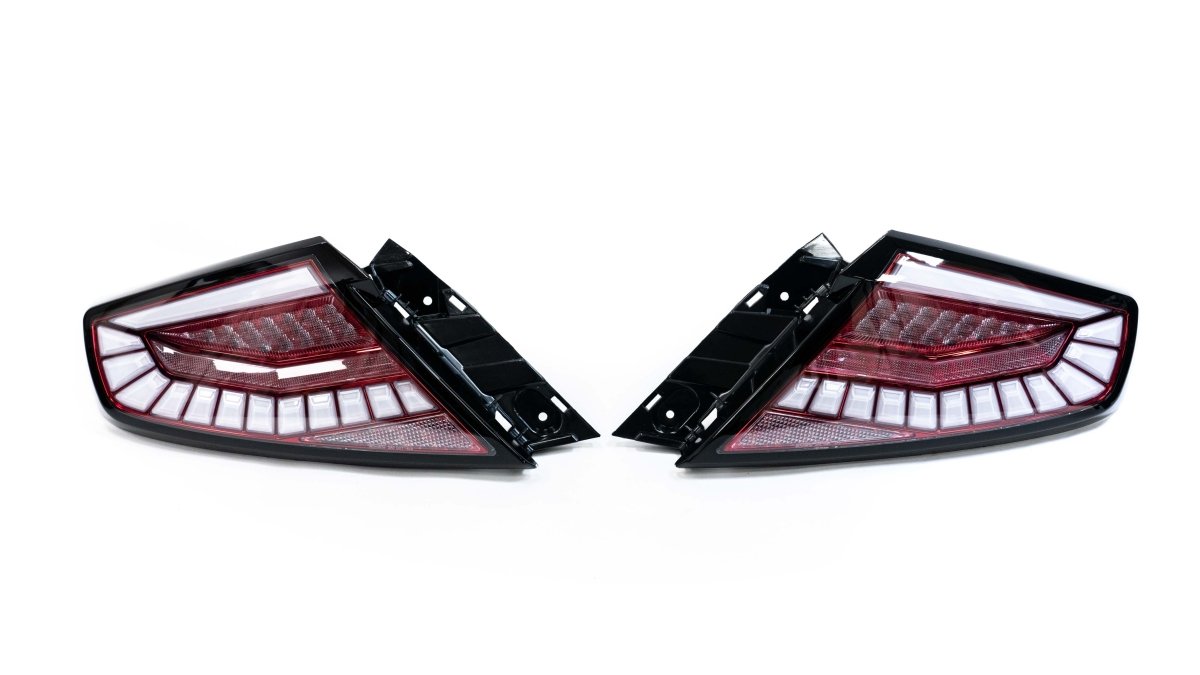 Molded Innovations EvoGlow Series DynamicLume LED Tail Lights Red Lens w/ Black Base & White Bar 2022 - 2024 WRX - 24SB - WRTL - V1 - RB1 - Subimods.com