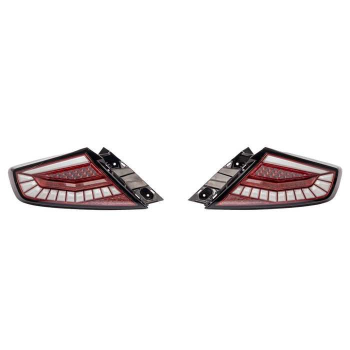 Molded Innovations EvoGlow Series DynamicLume LED Tail Lights Red Lens w/ Black Base & White Bar 2022-2026 WRX - 24SB-WRTL-V1-RB1 - Subimods.com
