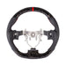 Molded Innovations Forged Carbon Fiber Steering Wheel w/ Perforated Leather Grip, Red Stripe and Red Stitching 2008-2014 WRX / 2008-2014 STI / 2009-2013 Forester / 2008-2011 Impreza / 2008-2009 Legacy / 2008-2009 Outback - MI08-WHL-L/FC-R-R - Subimods.com
