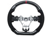 Molded Innovations Forged Carbon Fiber Steering Wheel w/ Suede Grip, Red Stripe and Red Stitching 2013-2016 BRZ / 2013-2016 FRS - MIZC6-WHL-A/FC-R-R - Subimods.com