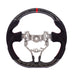 Molded Innovations Forged Carbon Fiber Steering Wheel w/ Suede Grip, Red Stripe and Red Stitching 2013-2016 BRZ / 2013-2016 FRS - MIZC6-WHL-A/FC-R-R - Subimods.com