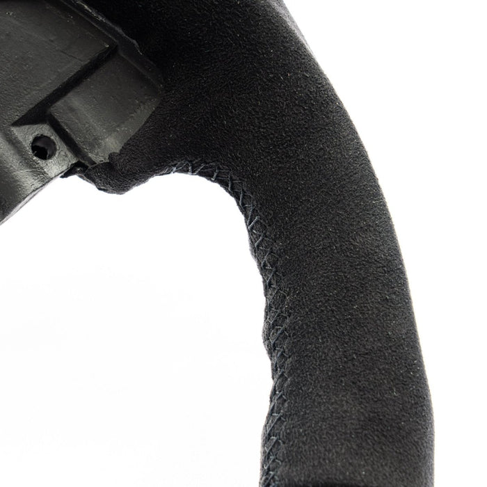 Molded Innovations Glitter Series Carbon Fiber Steering Wheel w/ Suede Grip, Black Stitching and Gold Glitter Carbon 2015 - 2021 WRX / 2015 - 2021 STI - SU152 - LE15 - G8A - B - Subimods.com