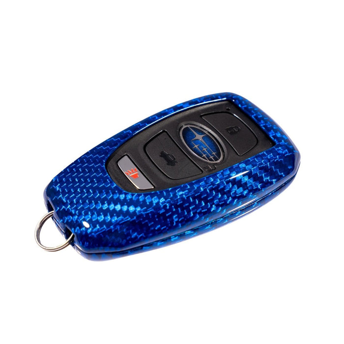 Molded Innovations Gloss Carbon Fiber Key Fob Cover Blue Most Subaru Models - MI-9119 - Subimods.com