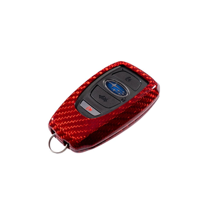 Molded Innovations Gloss Carbon Fiber Key Fob Cover Red Most Subaru Models - MI-9105 - Subimods.com