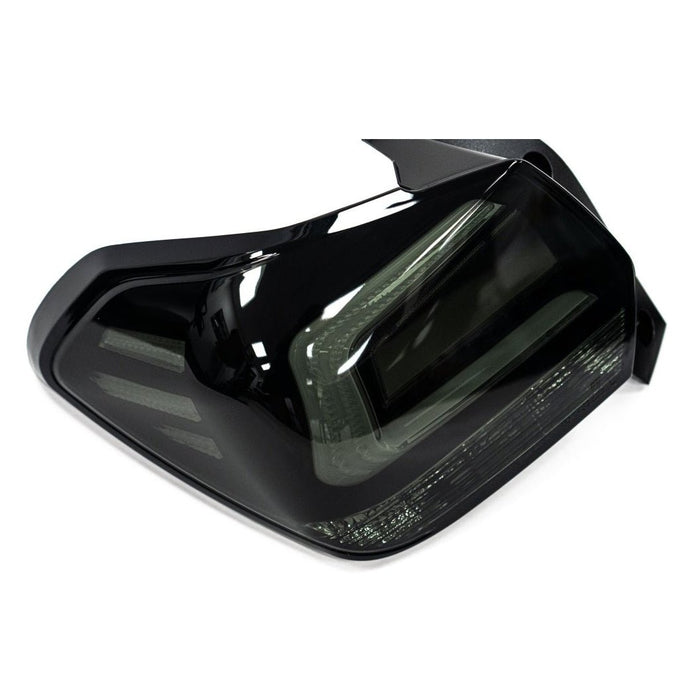 Molded Innovations LED Tail Lights Smoke Lens w/ Black Base & White Bar 2013-2017 Crosstrek / 2012-2016 Impreza Hatch - MI-9233-SB - Subimods.com