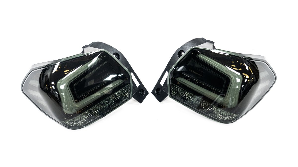 Molded Innovations LED Tail Lights Smoke Lens w/ Black Chrome Base & White Bar 2013 - 2017 Crosstrek / 2012 - 2016 Impreza - MI - 9233 - SG - Subimods.com