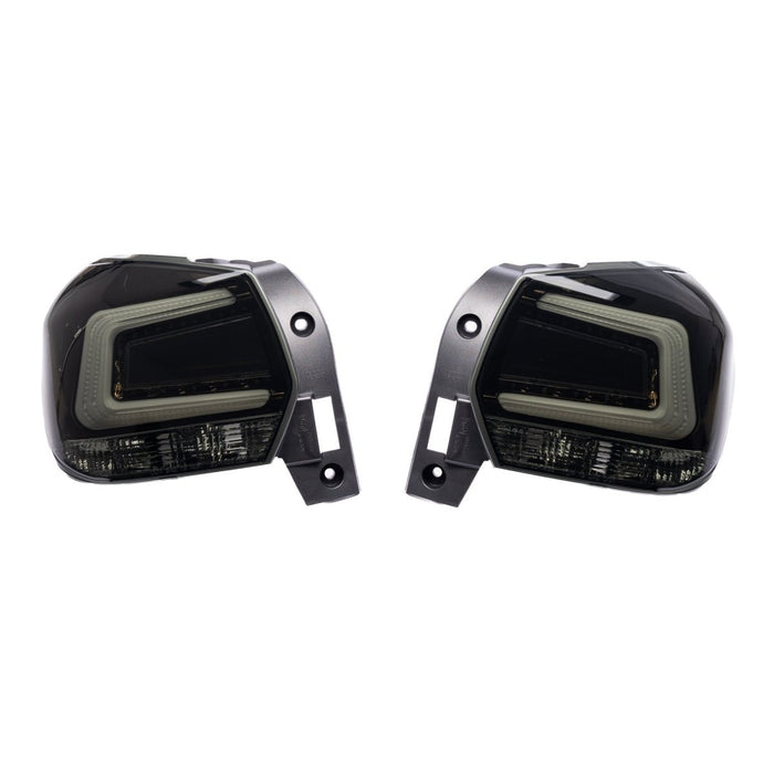 Molded Innovations LED Tail Lights Smoked Lens w/ Gold Base & White Bar 2013-2017 Crosstrek / 2012-2016 Impreza Hatch - SU11-XV11-GWS - Subimods.com