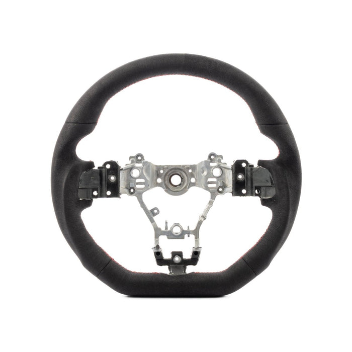 Molded Innovations OEM Plus Style Suede Steering Wheel w/ Red Double Stitch 15-21 WRX / 15-21 STI - MI15-WHL-A/RD - Subimods.com