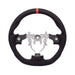 Molded Innovations OEM Plus Style Suede Steering Wheel w/ Red Double Stitch and Red Stripe 2008-2014 WRX / 2008-2014 STI / 2009-2013 Forester / 2008-2011 Impreza / 2008-2009 Legacy / 2008-2009 Outback - MI08-WHL-A/RD-R - Subimods.com