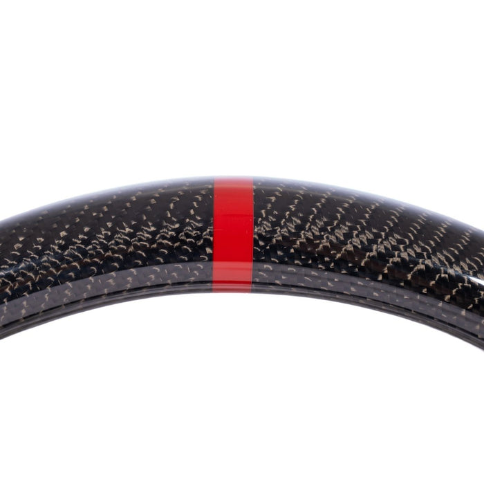 Molded Innovations Original Carbon Fiber Steering Wheel w/ Suede Grip, Red Stripe and Red Stitching 2013-2016 BRZ / 2013-2016 FRS - MIZC6-WHL-A/OC-R-R - Subimods.com
