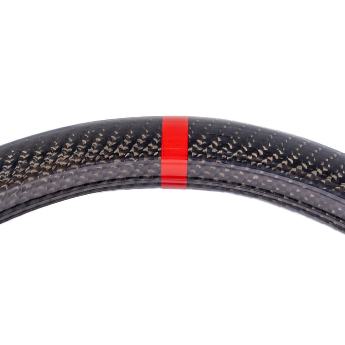 Molded Innovations Original Carbon Fiber Steering Wheel w/ Suede Grip, Red Stripe and Red Stitching 2017-2026 BRZ / 2017-2021 GT86 / 2022-2026 GR86 - MIZD6-WHL-A/OC-R-R - Subimods.com