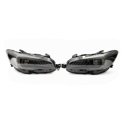 Molded Innovations Premium Series Sequential LED Headlights w/ Red Accent 2015-2017 WRX / 2015-2017 STI / 2018-2021 WRX Base & Premium - 520-SB002AS01-01 - Subimods.com
