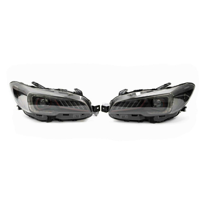 Molded Innovations Premium Series Sequential LED Headlights w/ Red Accent 2015-2017 WRX / 2015-2017 STI / 2018-2021 WRX Base & Premium - 520-SB002AS01-01 - Subimods.com