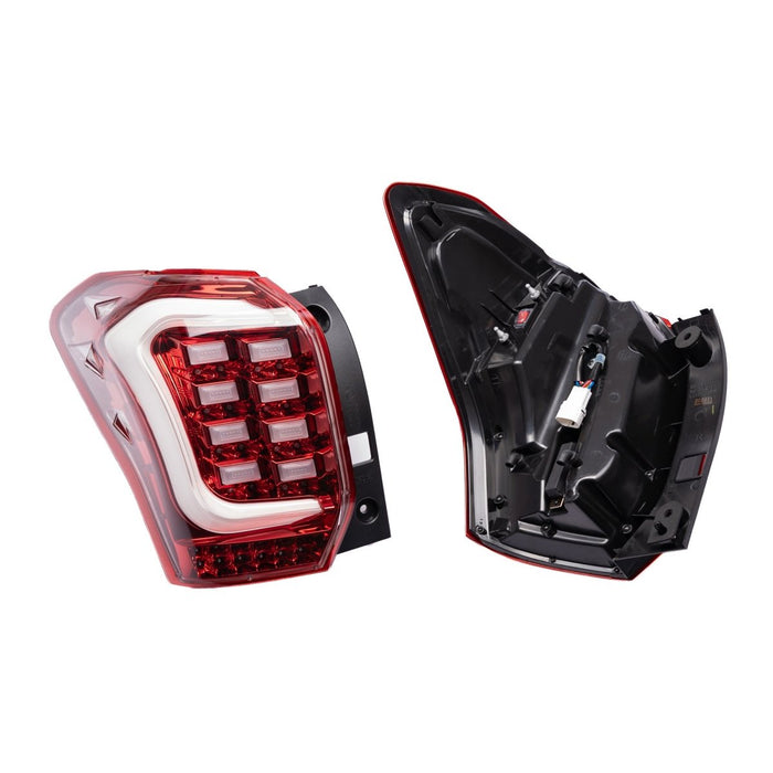Molded Innovations Raijin Style LED Tail Lights Clear Lens w/ Red Base & White Bar 2014-2018 Forester - SU11-FOR12-RWC - Subimods.com