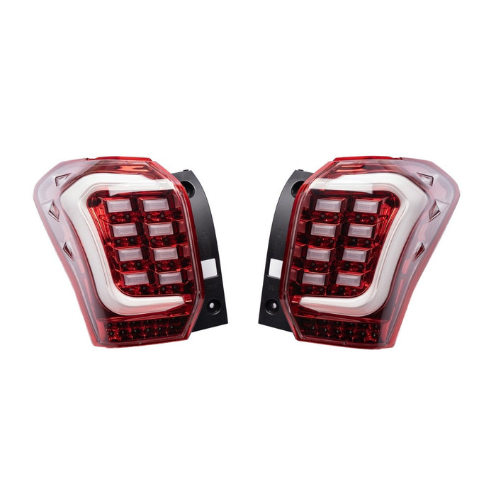 Molded Innovations Raijin Style LED Tail Lights Clear Lens w/ Red Base & White Bar 2014-2018 Forester - SU11-FOR12-RWC - Subimods.com