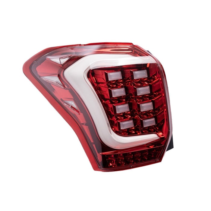 Molded Innovations Raijin Style LED Tail Lights Clear Lens w/ Red Base & White Bar 2014-2018 Forester - SU11-FOR12-RWC - Subimods.com