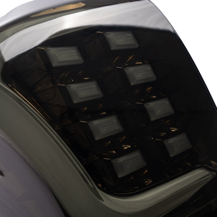 Molded Innovations Raijin Style LED Tail Lights Smoked Lens w/ Gold Base & White Bar 2014-2018 Forester - SU11-FOR12-GWS - Subimods.com