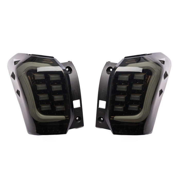 Molded Innovations Raijin Style LED Tail Lights Smoked Lens w/ Gold Base & White Bar 2014-2018 Forester - SU11-FOR12-GWS - Subimods.com
