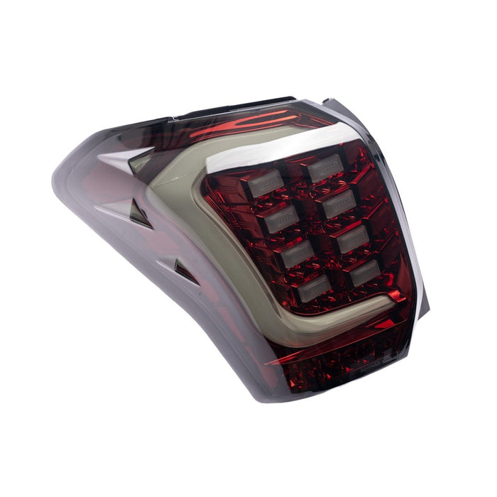 Molded Innovations Raijin Style LED Tail Lights Smoked Lens w/ Red Base & White Bar 2014-2018 Forester - SU11-FOR12-RWS - Subimods.com
