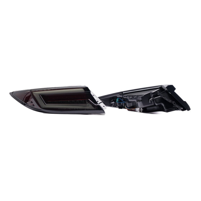 Molded Innovations Ronin Style Sequential LED Tail Lights + Trunk Bar Clear Lens w/ Red Base & White Bar 2022-2026 BRZ / GR86 - TY11-8621-RWC - Subimods.com
