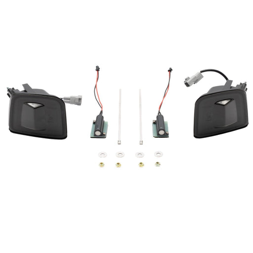 Molded Innovations Sequential LED Front Turn Signal Housings Black Base w/ Smoke Lense 2015-2021 WRX / 2015-2017 STI - MI15-LEDTS-BK/SM - Subimods.com