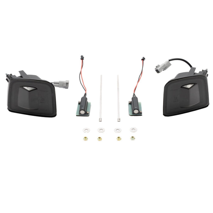 Molded Innovations Sequential LED Front Turn Signal Housings Black Base w/ Smoke Lense 2015-2021 WRX / 2015-2017 STI - MI15-LEDTS-BK/SM - Subimods.com
