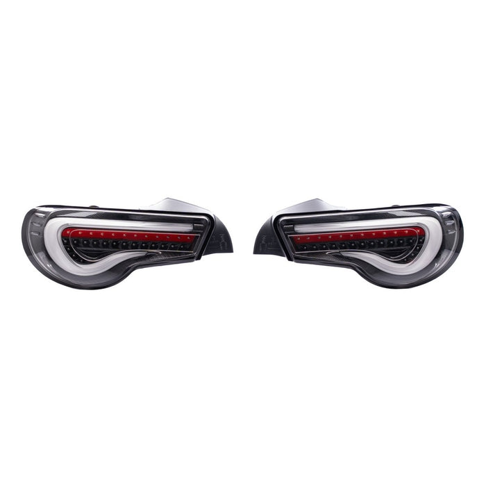 Molded Innovations Vector Style Sequential LED Tail Lights Carbon Fiber Lens w/ Black Base & White Bar 2013-2021 BRZ / FRS / GT86 - TY11-8612-BWF - Subimods.com