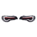 Molded Innovations Vector Style Sequential LED Tail Lights Carbon Fiber Lens w/ Black Base & White Bar 2013-2021 BRZ / FRS / GT86 - TY11-8612-BWF - Subimods.com