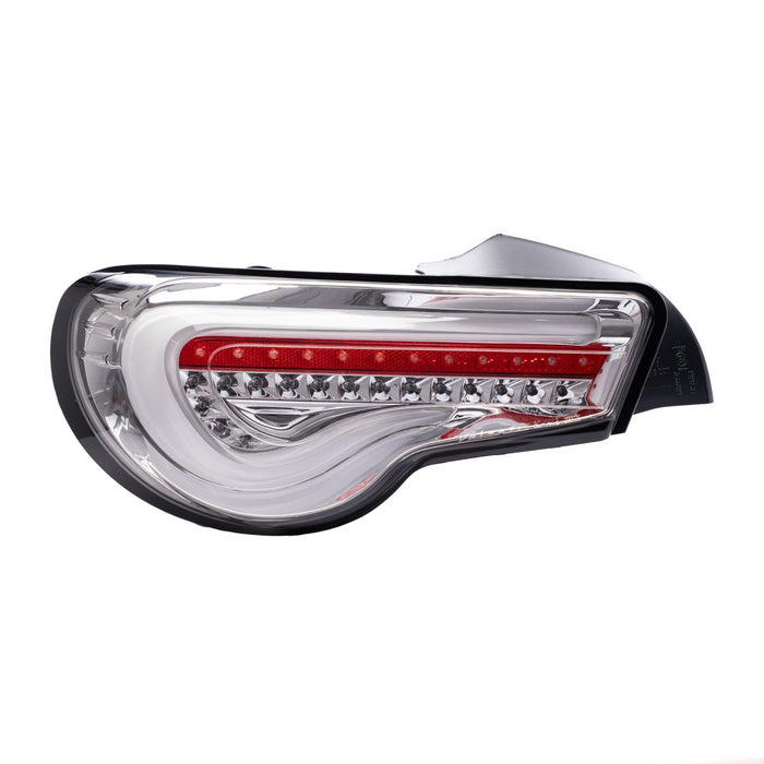 Molded Innovations Vector Style Sequential LED Tail Lights Clear Lens w/ Chrome Base & White Bar 2013-2021 BRZ / FRS / GT86 - TY11-8612-CWC - Subimods.com