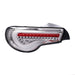 Molded Innovations Vector Style Sequential LED Tail Lights Clear Lens w/ Chrome Base & White Bar 2013-2021 BRZ / FRS / GT86 - TY11-8612-CWC - Subimods.com