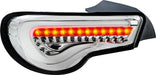 Molded Innovations Vector Style Sequential LED Tail Lights Clear Lens w/ Chrome Base & White Bar 2013-2021 BRZ / FRS / GT86 - TY11-8612-CWC - Subimods.com