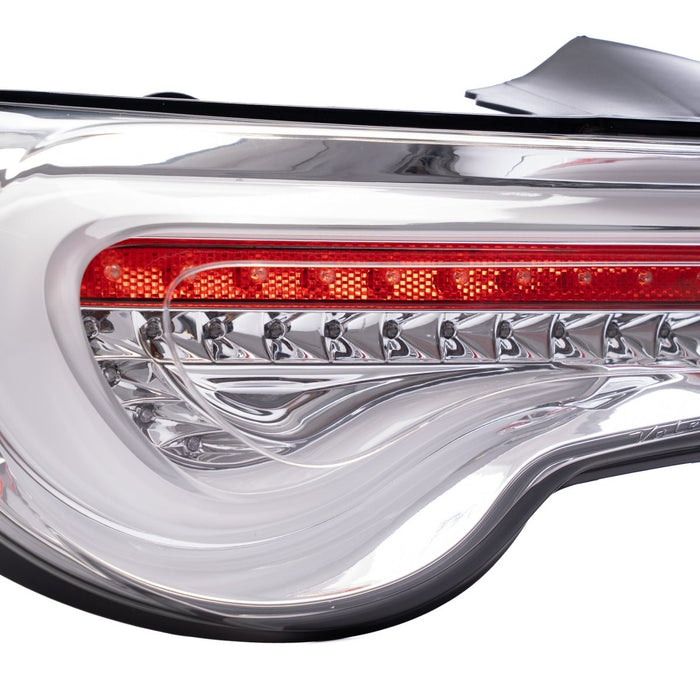 Molded Innovations Vector Style Sequential LED Tail Lights Clear Lens w/ Chrome Base & White Bar 2013-2021 BRZ / FRS / GT86 - TY11-8612-CWC - Subimods.com