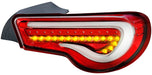 Molded Innovations Vector Style Sequential LED Tail Lights Clear Lens w/ Red Base & White Bar 2013-2021 BRZ / FRS / GT86 - TY11-8612-RWC - Subimods.com