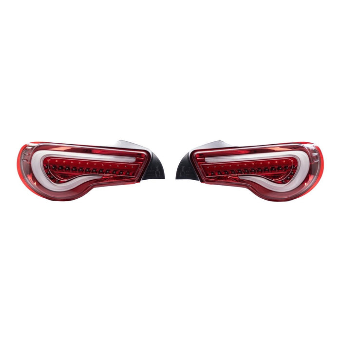 Molded Innovations Vector Style Sequential LED Tail Lights Clear Lens w/ Red Base & White Bar 2013-2021 BRZ / FRS / GT86 - TY11-8612-RWC - Subimods.com