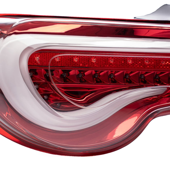 Molded Innovations Vector Style Sequential LED Tail Lights Clear Lens w/ Red Base & White Bar 2013-2021 BRZ / FRS / GT86 - TY11-8612-RWC - Subimods.com