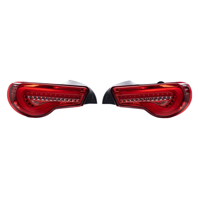 Molded Innovations Vector Style Sequential LED Tail Lights Red Lens w/ Chrome Base & White Bar 2013-2021 BRZ / FRS / GT86 - TY11-8612-CWR - Subimods.com