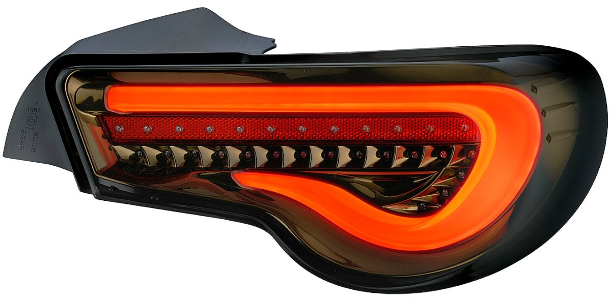 Molded Innovations Vector Style Sequential LED Tail Lights Smoked Lens w/ Gold Base & White Bar 2013-2021 BRZ / FRS / GT86 - TY11-8612-GWS - Subimods.com