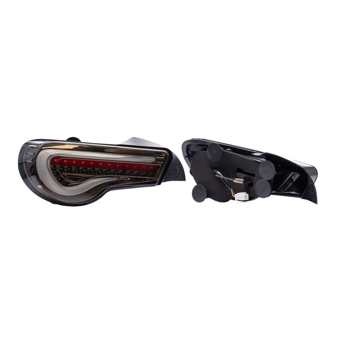 Molded Innovations Vector Style Sequential LED Tail Lights Smoked Lens w/ Gold Base & White Bar 2013-2021 BRZ / FRS / GT86 - TY11-8612-GWS - Subimods.com