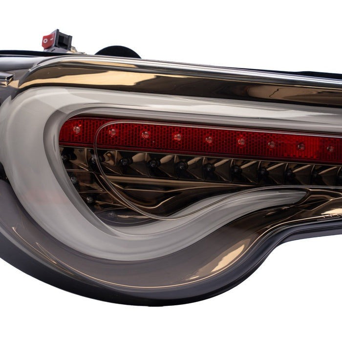 Molded Innovations Vector Style Sequential LED Tail Lights Smoked Lens w/ Gold Base & White Bar 2013-2021 BRZ / FRS / GT86 - TY11-8612-GWS - Subimods.com