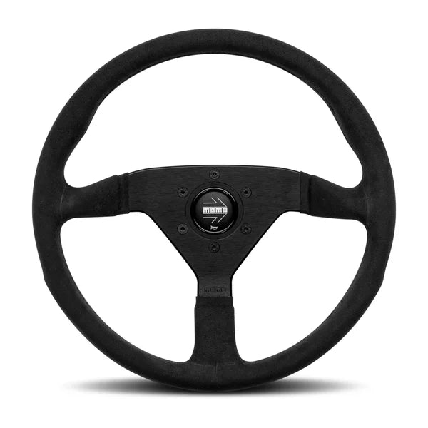 MOMO Montecarlo 350mm Black Alcantara w/ Black Stitching Steering Wheel