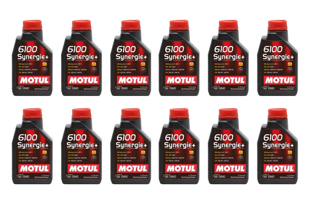 Motul 6100 10W-40 SYNERGIE+ Motor Oil Case (12x 1L Bottles) - 108646-12 - Subimods.com