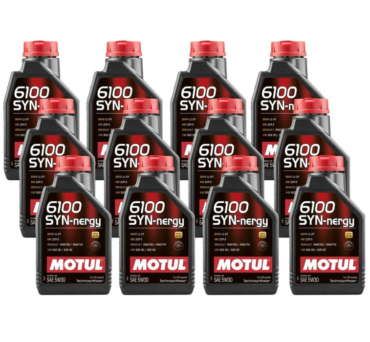 Motul 6100 5W-30 SYN-NERGY Motor Oil Case (12x 1L Bottles) - 107970-12 - Subimods.com