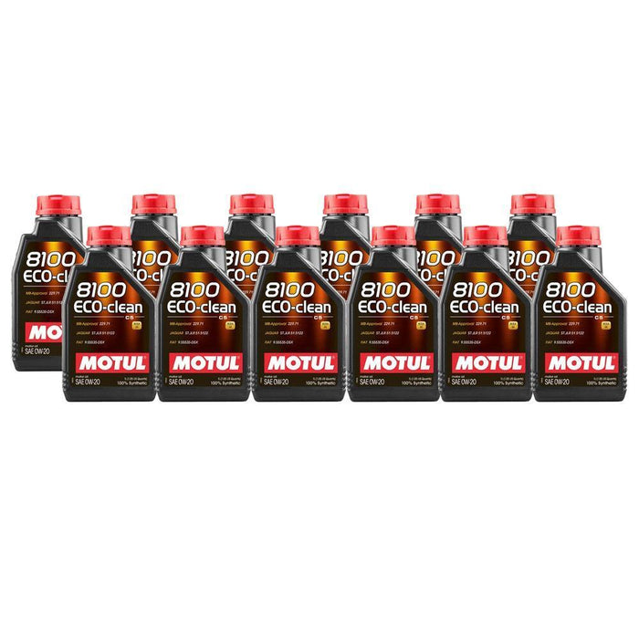 Motul 8100 0W-20 Eco-clean Motor Oil Case (12x 1L Bottles) - 108813-12 - Subimods.com